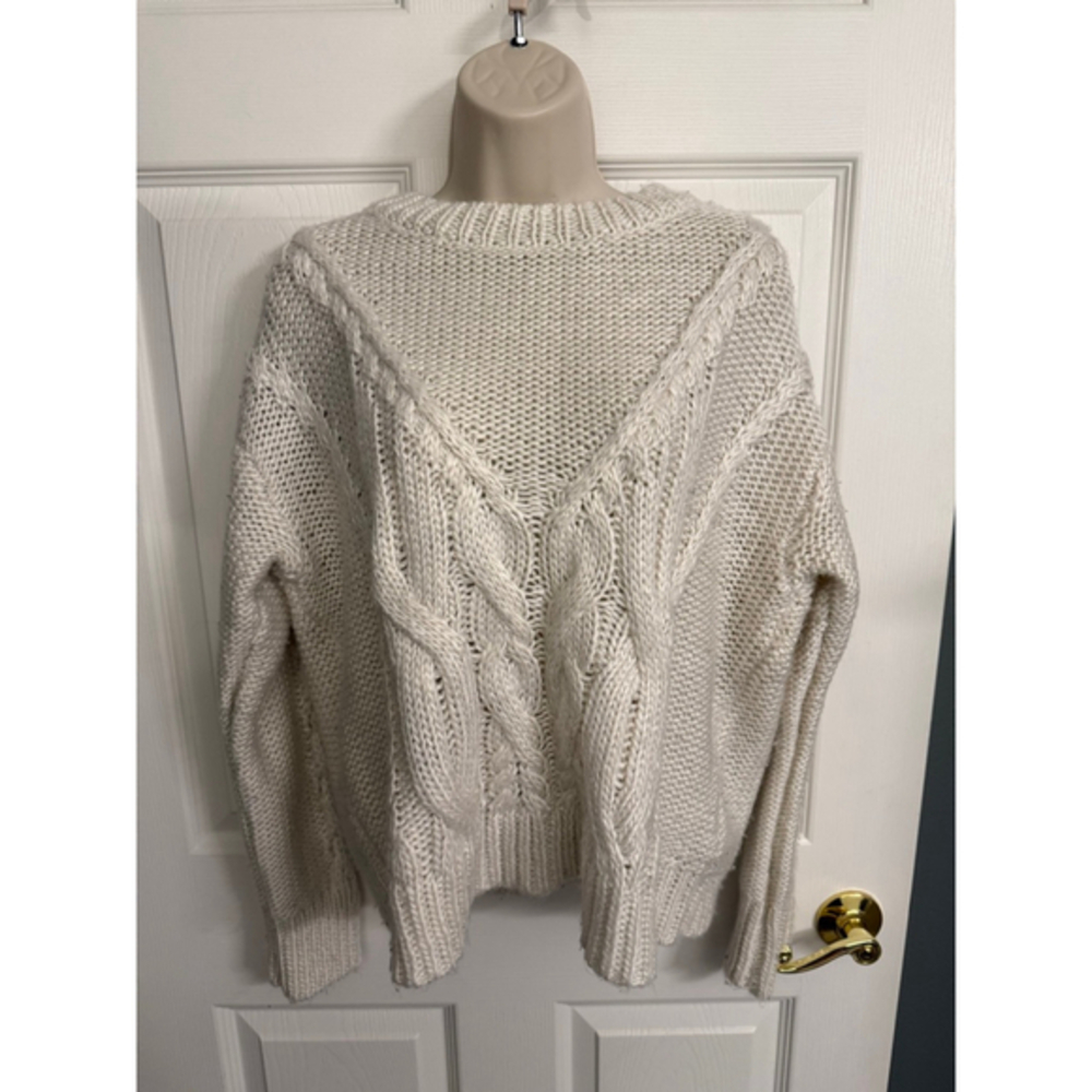 Cara Santana + Apt 9 Ecru Cable Knit Sweater Women's M